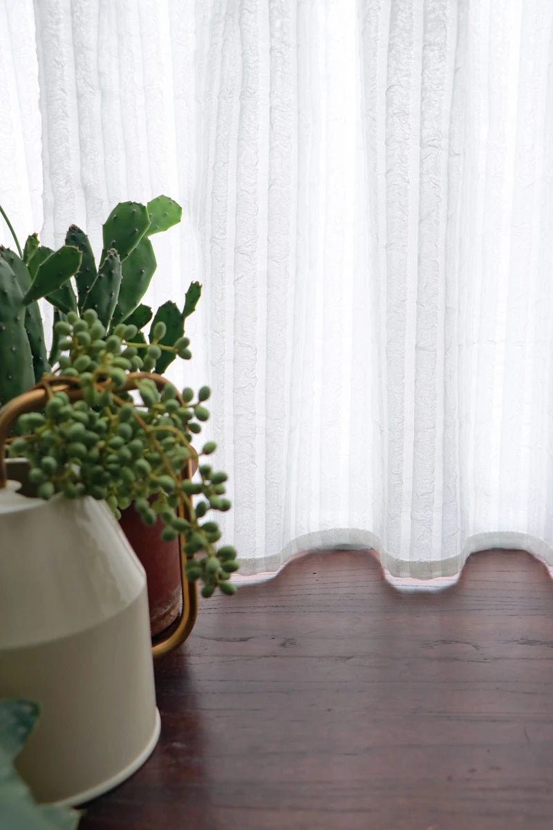 White Kitchen Sheer Valance Curtains Voile Sheer Cafe Window Curtain in USA