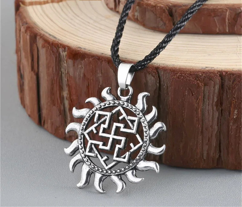 Viking Valknut Pendant Men's Necklace Women Round Pagan in USA