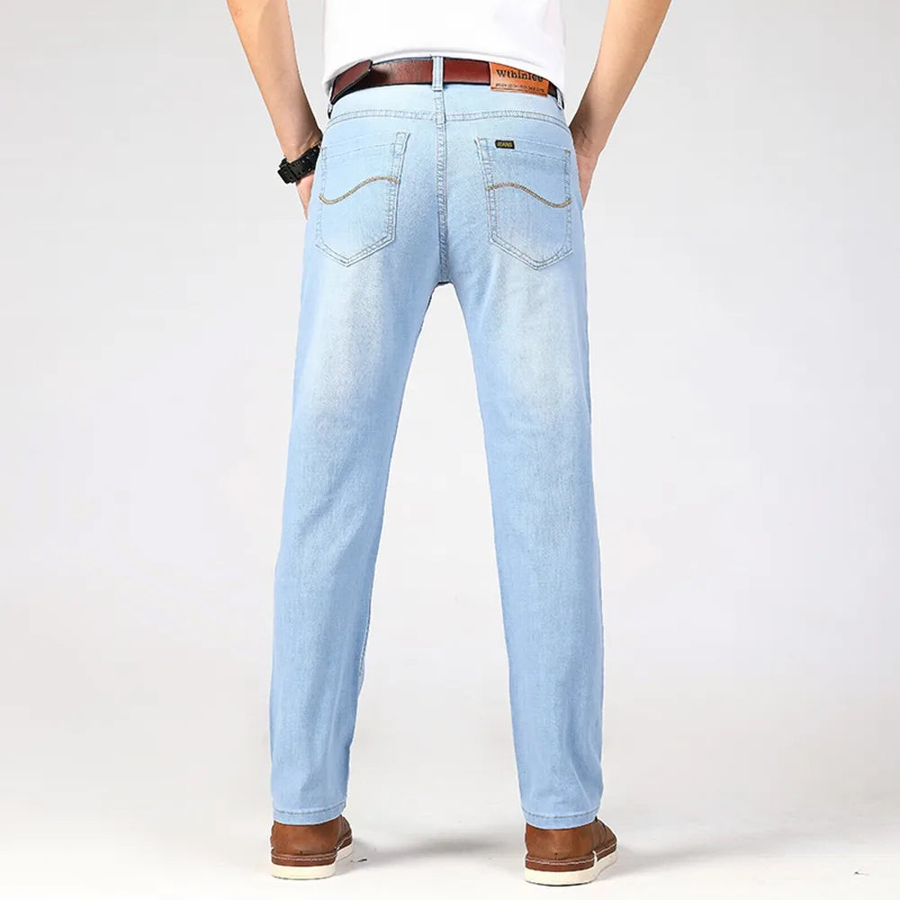 Wthinlee Spring Summer Business Jeans Men Light Blue in USA