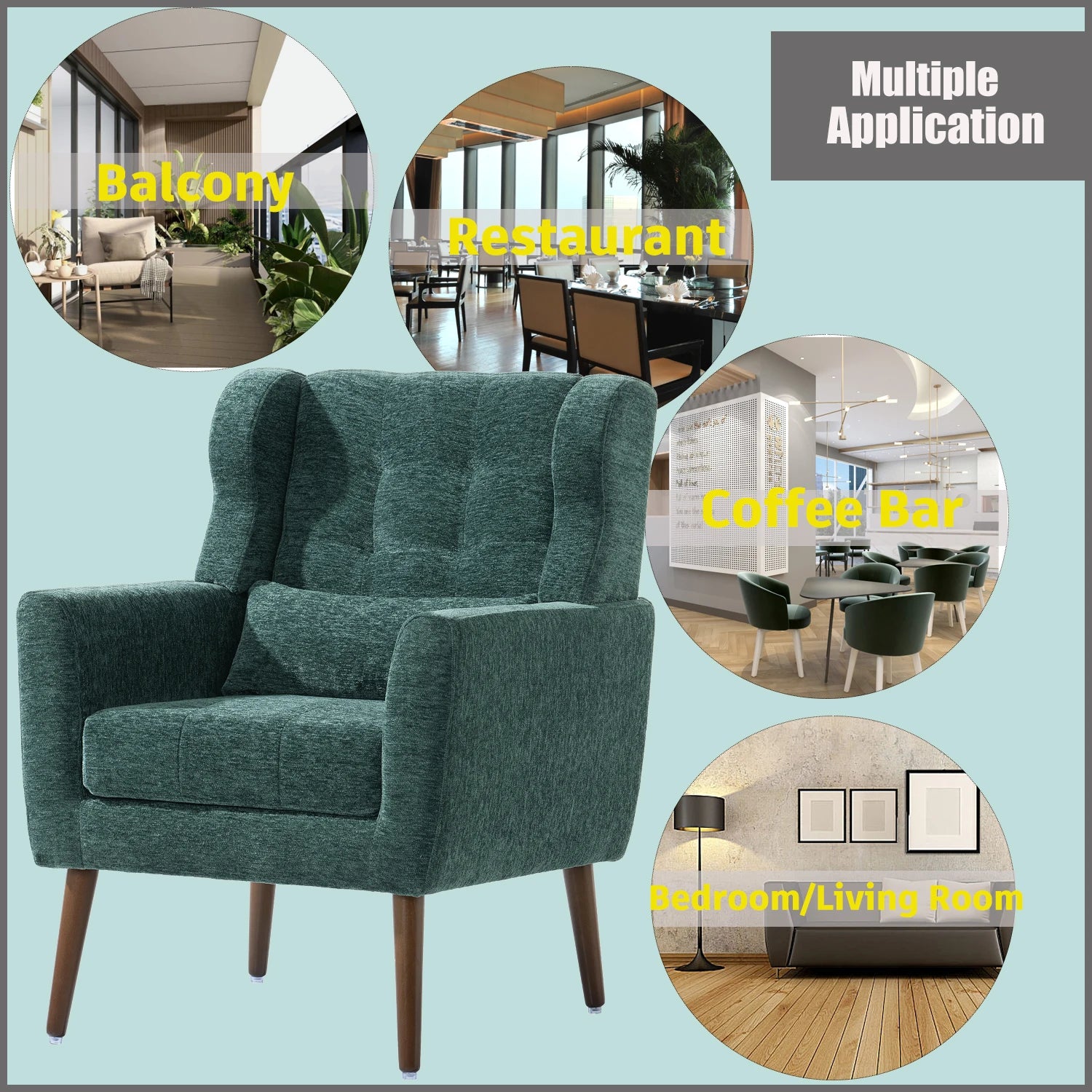 Modern Accent Chair,Chenille Arm Chair Living Room,in USA.