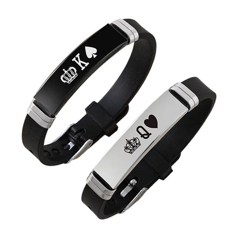 His Queen Trendy Sport Silicone Couple Bracelet in USA