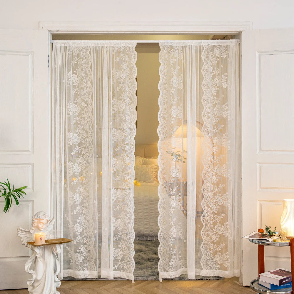 YanYangTian Romantic Lace Sheer Rod Pocket Luxury Curtain IN USA.