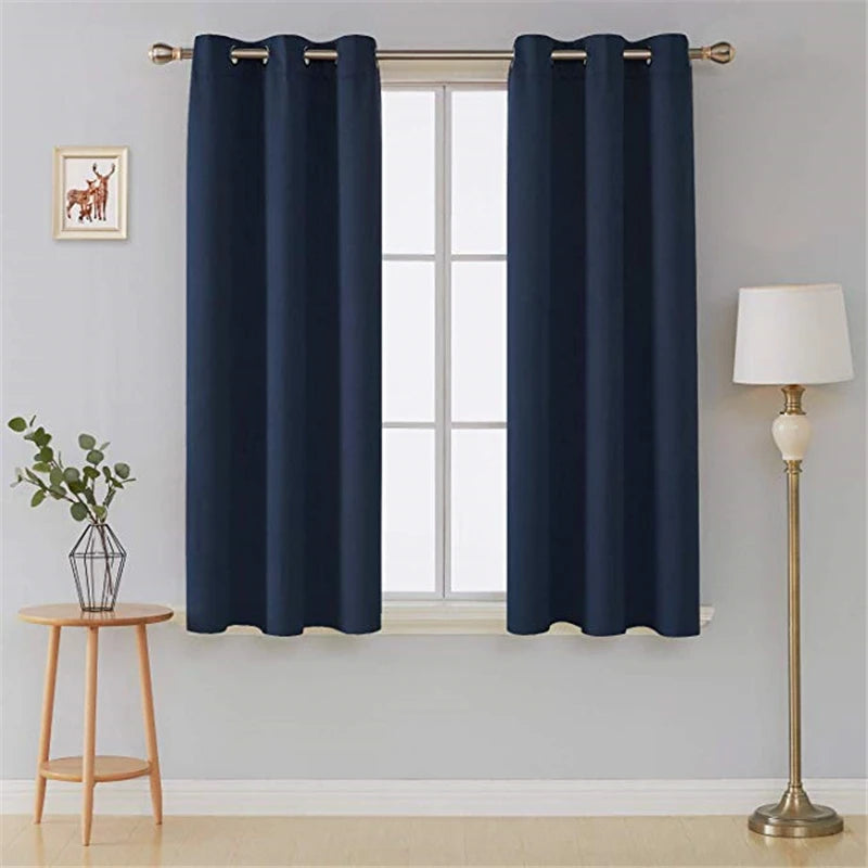 Black Blackout Thermal Insulated Curtains Living Room Bedroom in USA