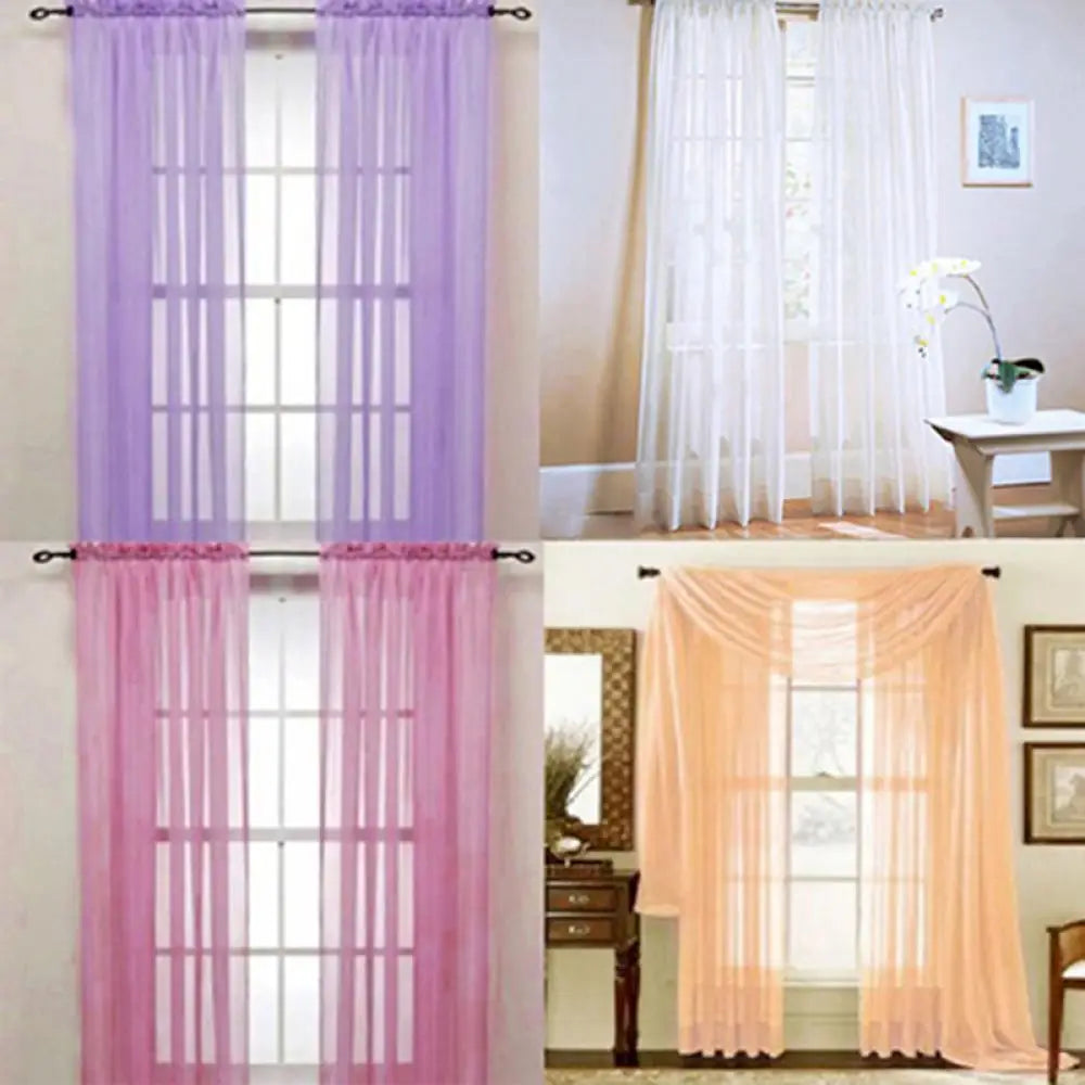 Living Room Curtain Glass Yarn Sheer Window Valance Curtain in USA