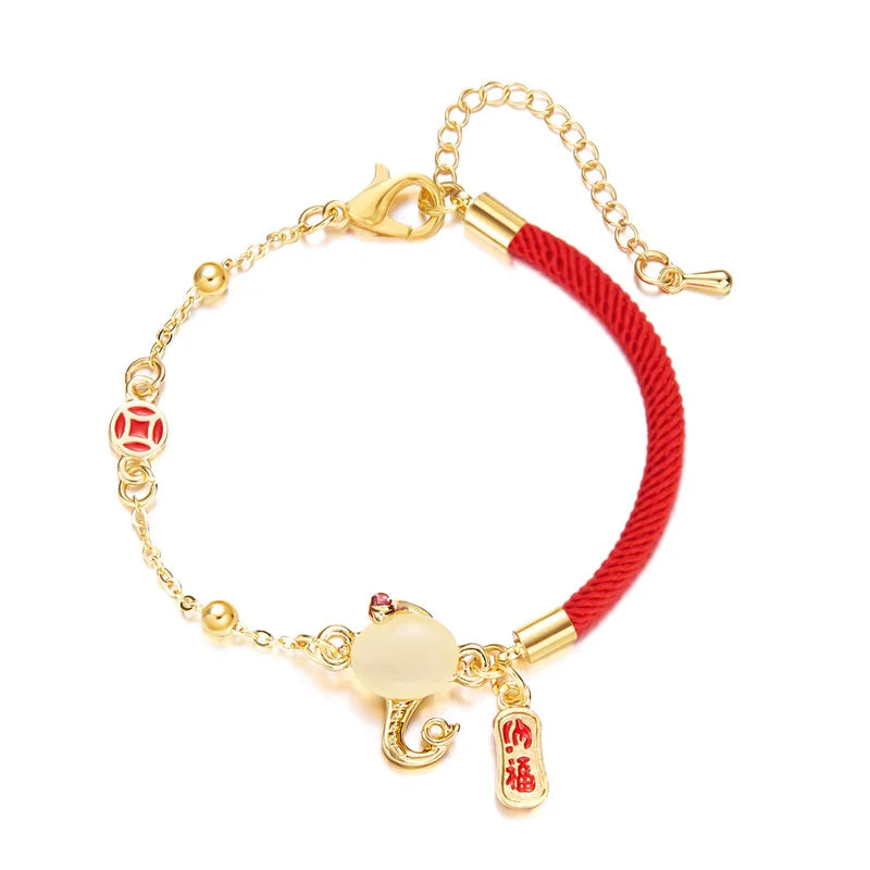 Snake Year Luck Bracelet Women Blessing Amulet in USA