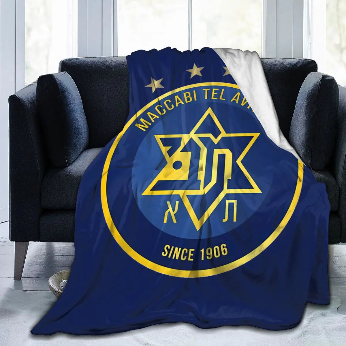 Maccabi Aviv Flannel Throw Blanket Warm Bed Blanket in USA.