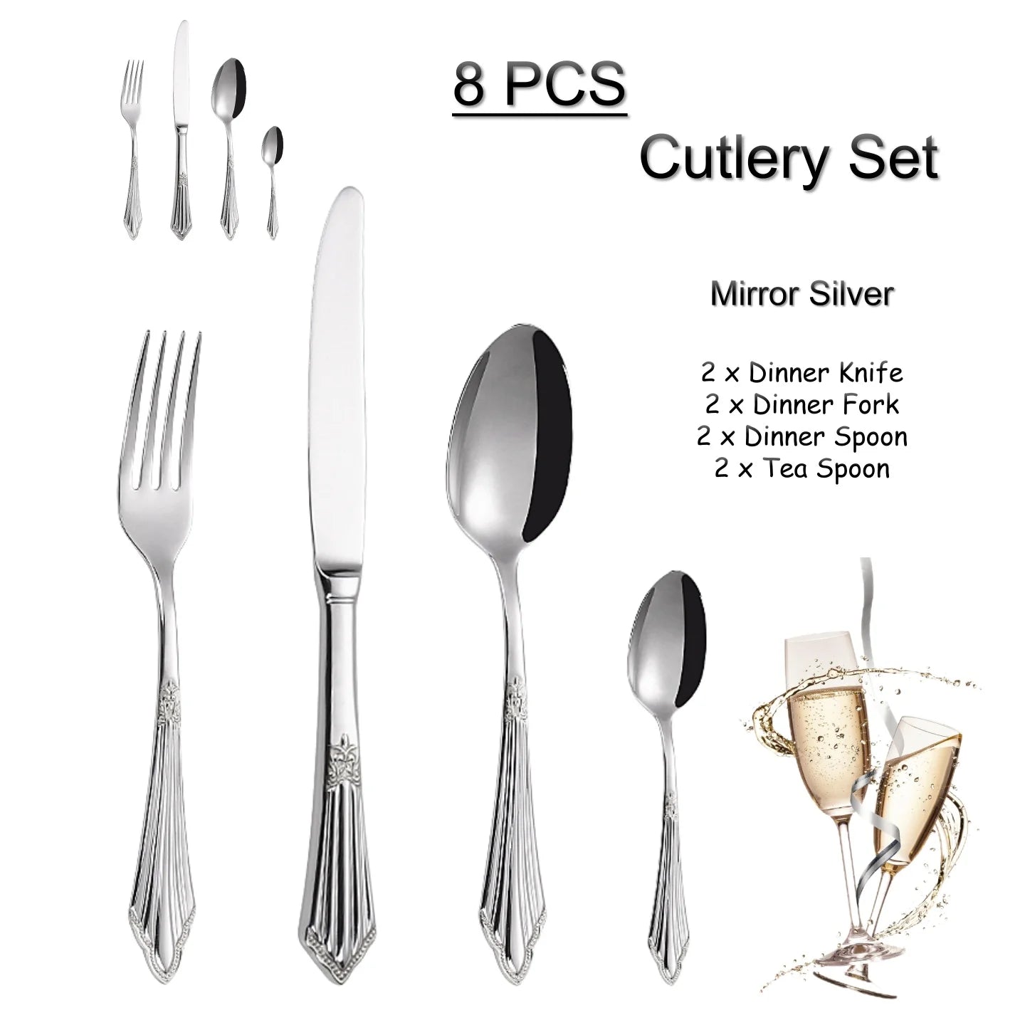 PCS Luxury Gold Plated Flatware Set Dishwasher Safe