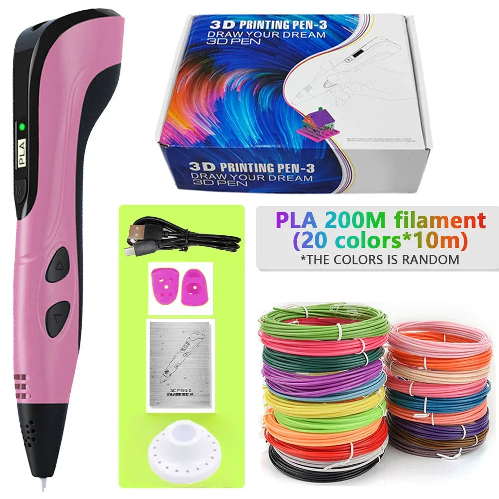 Printing Pen Set Kids Power Supply Pla Filament Travel Case in USA