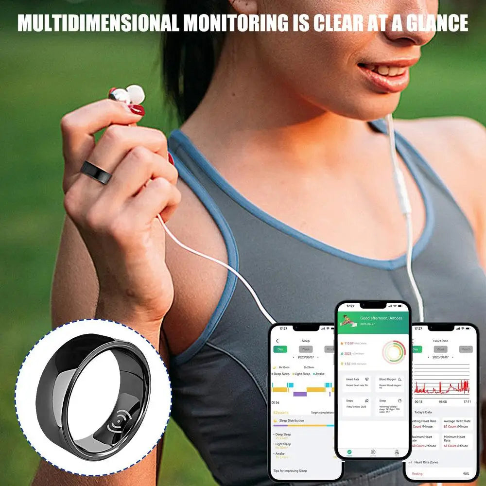 Fitness Tracker Ring With Charging Case Multisport Heart in USA.