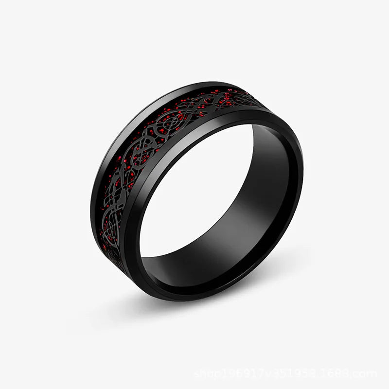 Punk Viking Dragon Black Tungsten Wedding Ring Set in USA