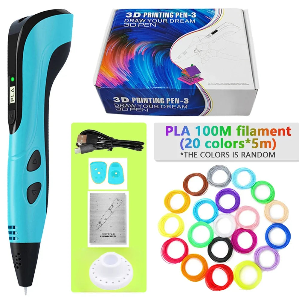 Printing Pen Set Kids Power Supply Pla Filament Travel Case in USA