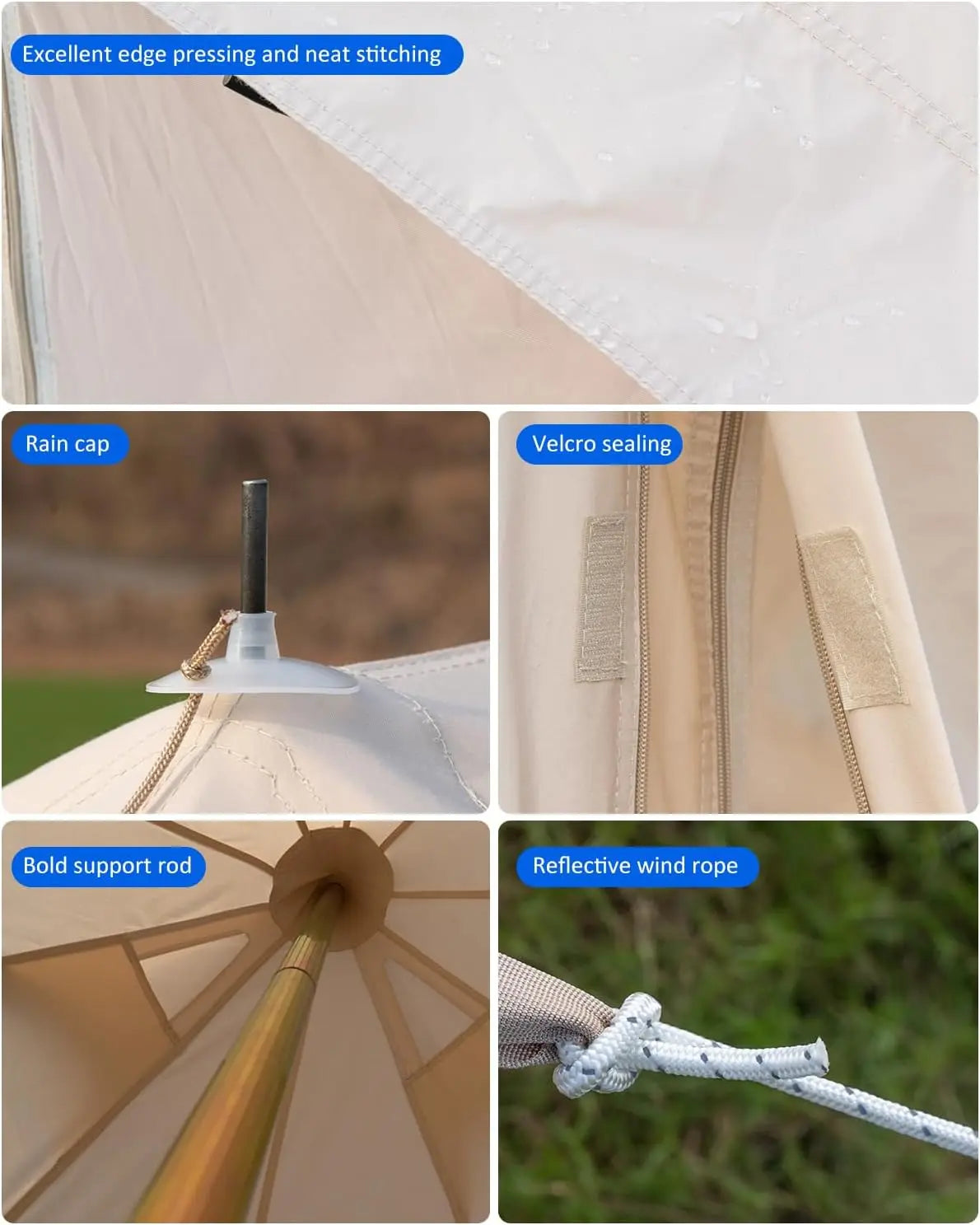 Portable Canvas Yurt Tent Stove Jack,Large Family Camping in USA