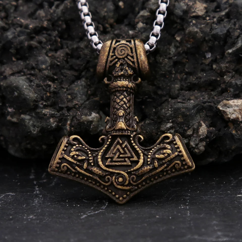 Vintage Stainless Steel Viking Thor's Hammer Pendant in USA