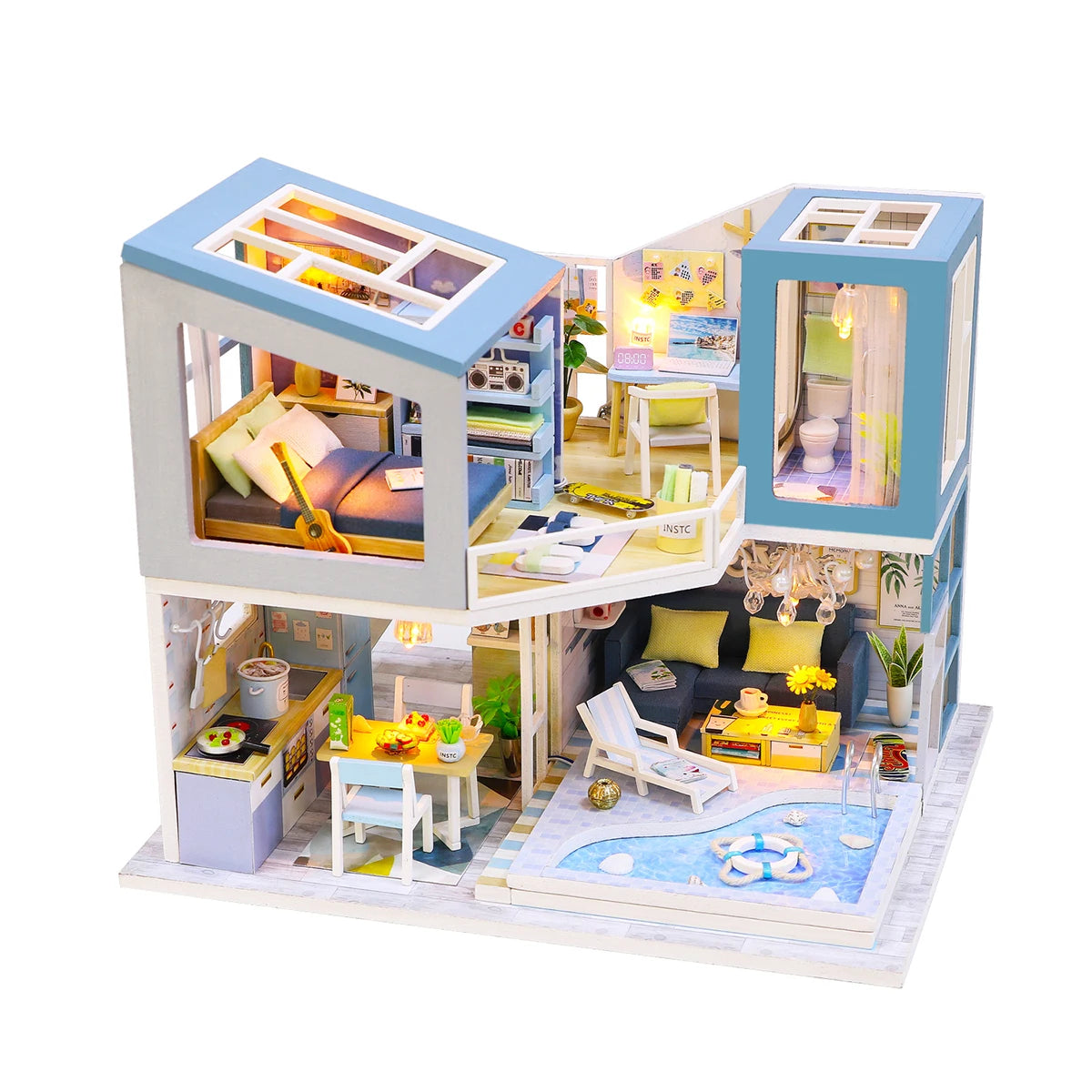 Baby House Kit Mini DIY Handmade 3D Puzzle Assembly Building Villa Mod