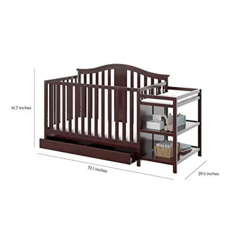 Convertible Crib Changer with Drawer (White) in USA