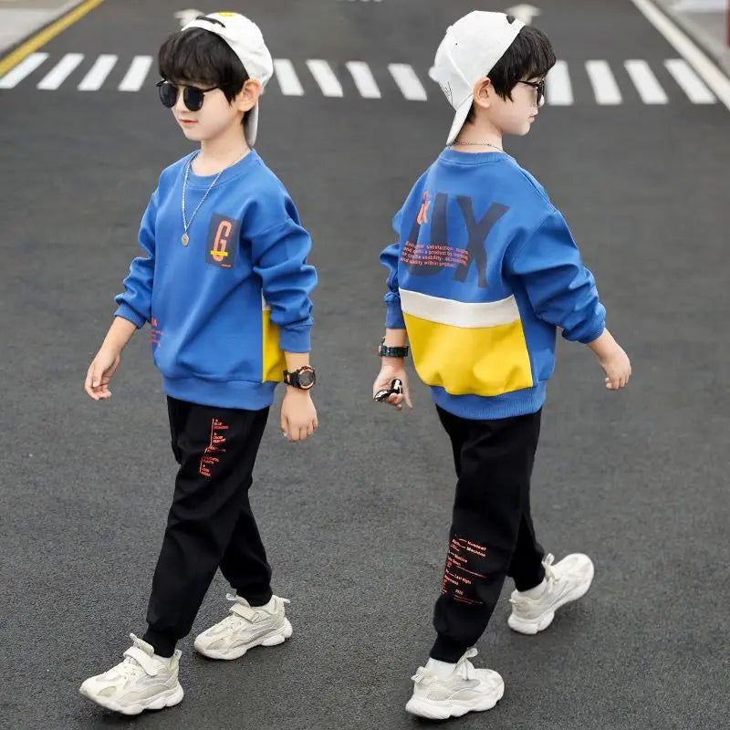 Boys Clothes Set striped Sweatshirt tops in USA