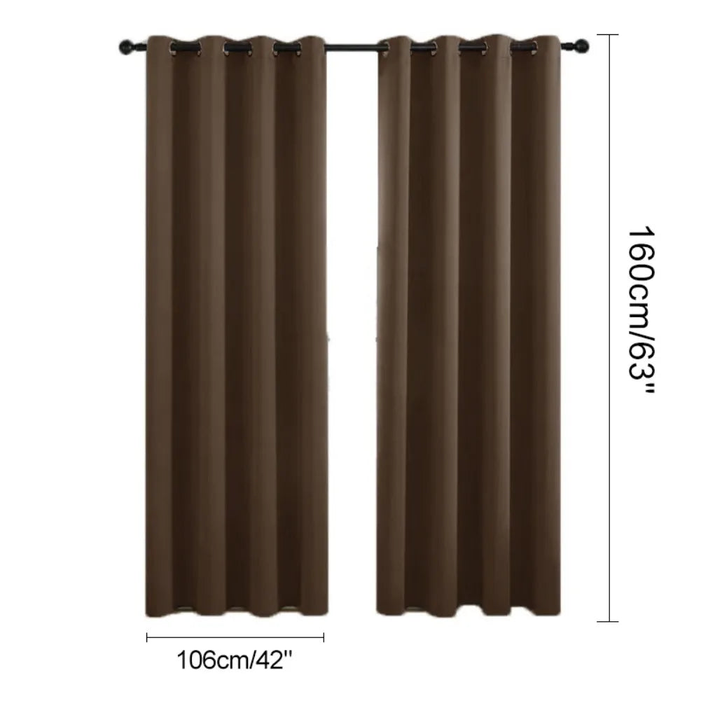 Thickened Blackout Curtains A Pair Push Pull Rings in USA