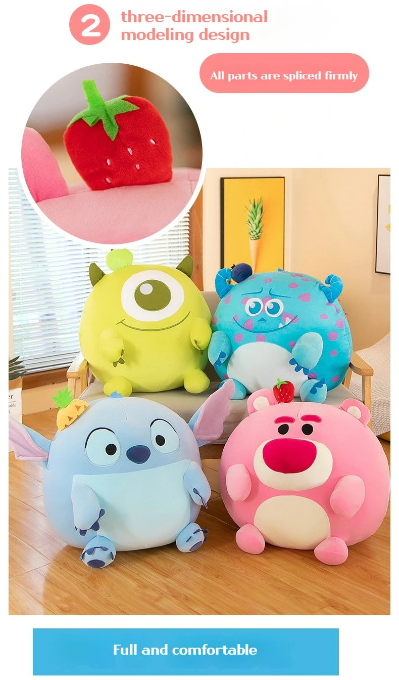 Disney Lotso Stitch Round Plush Doll Toys Kawaii in USA