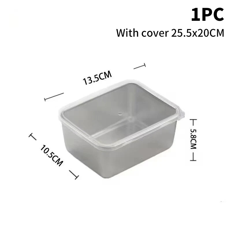 Stainless Steel Refrigerator Food Storage Box With Plastic in USA.