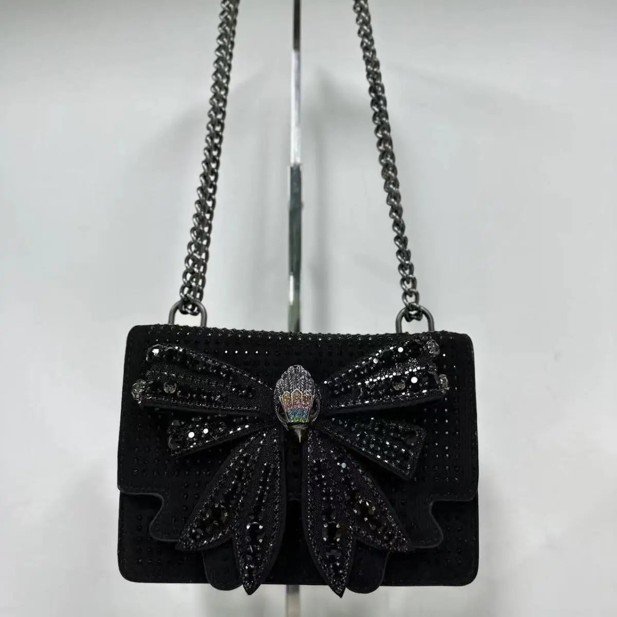 KURT GEIGER LONDON Diamond Studded Bow Bag Fashion in USA