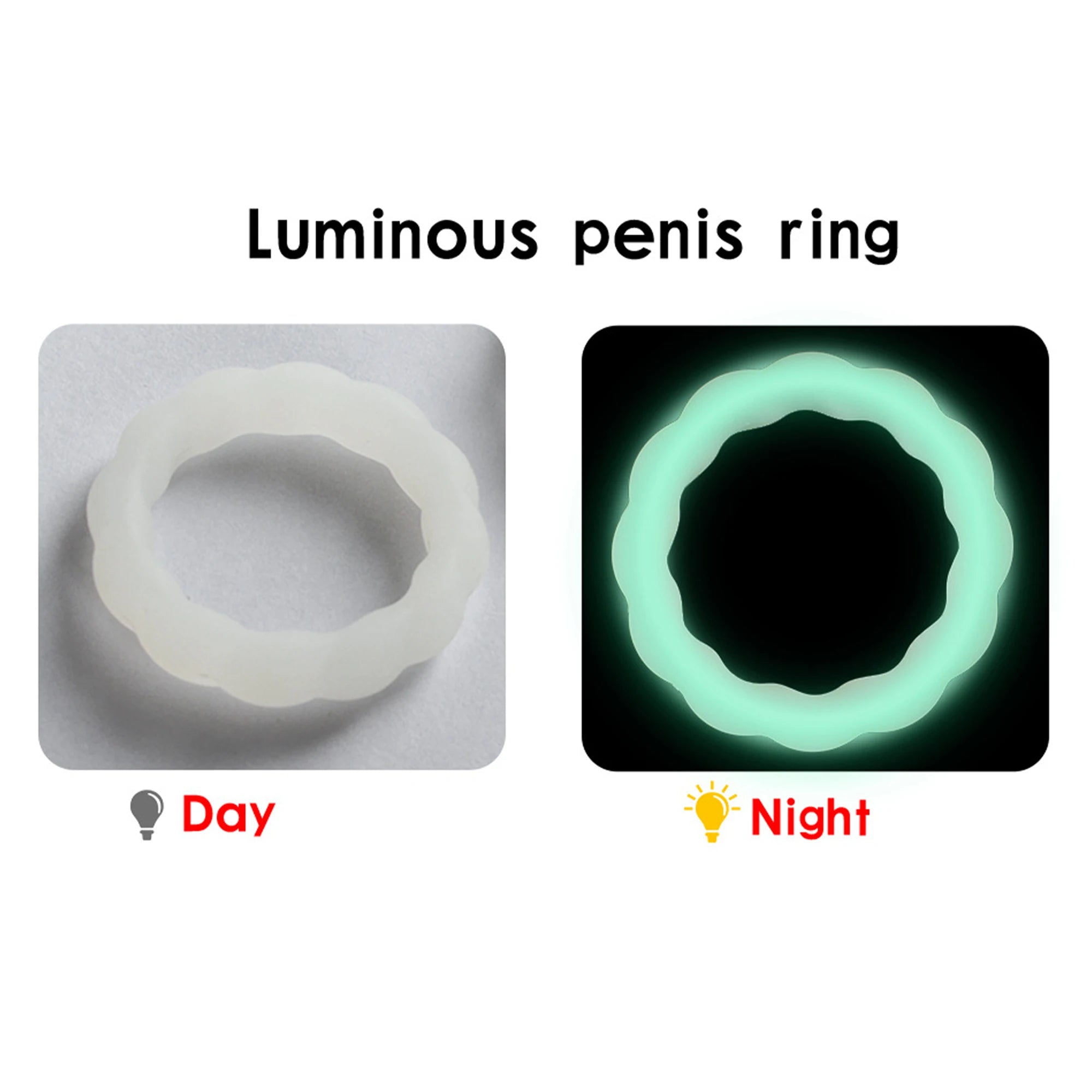 Male Luminous Penis Rings Smooth Silicone Delay in USA