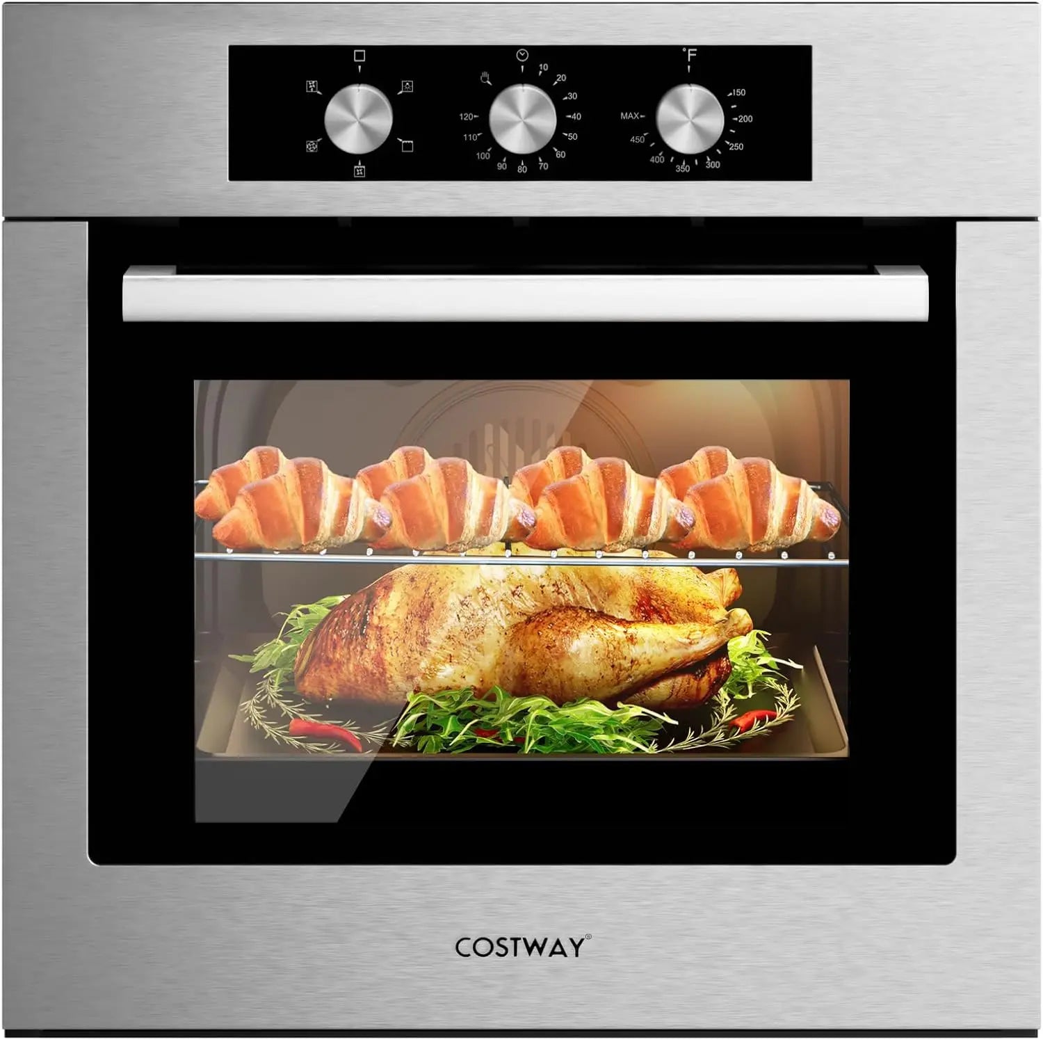 Costway 24"" Electric Single Wall Oven, Built-In Wall Oven in USA.