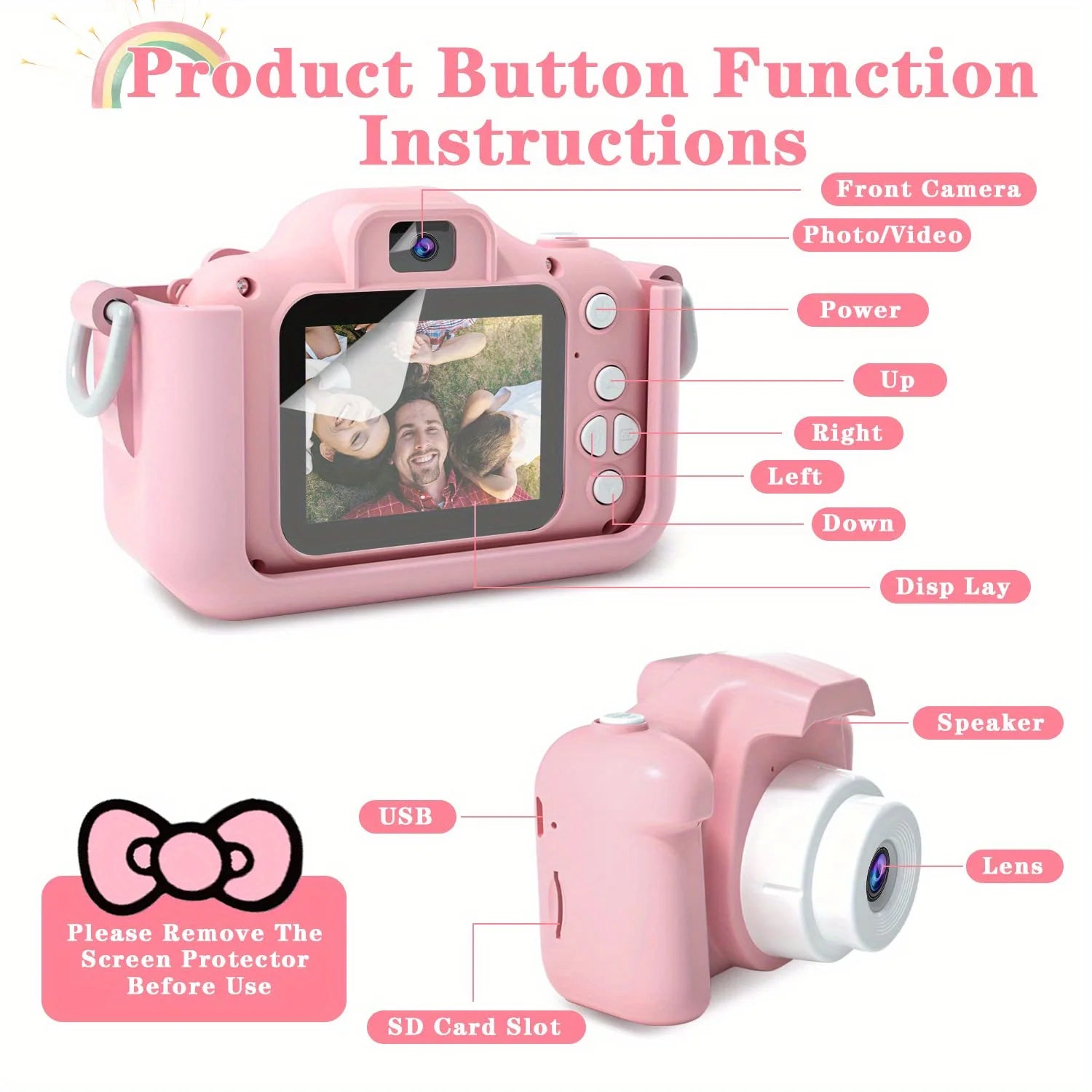 Cute Cat Mini Digital Kids Camera Toys Boys/Girls/toddler in USA