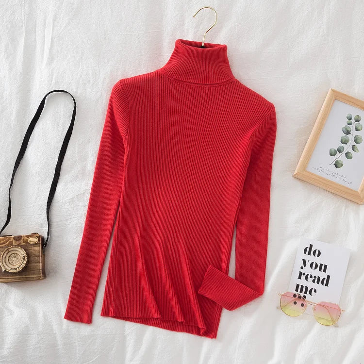 Women Spring Turtleneck Sweater Knitted Soft Pullovers cashmere in USA