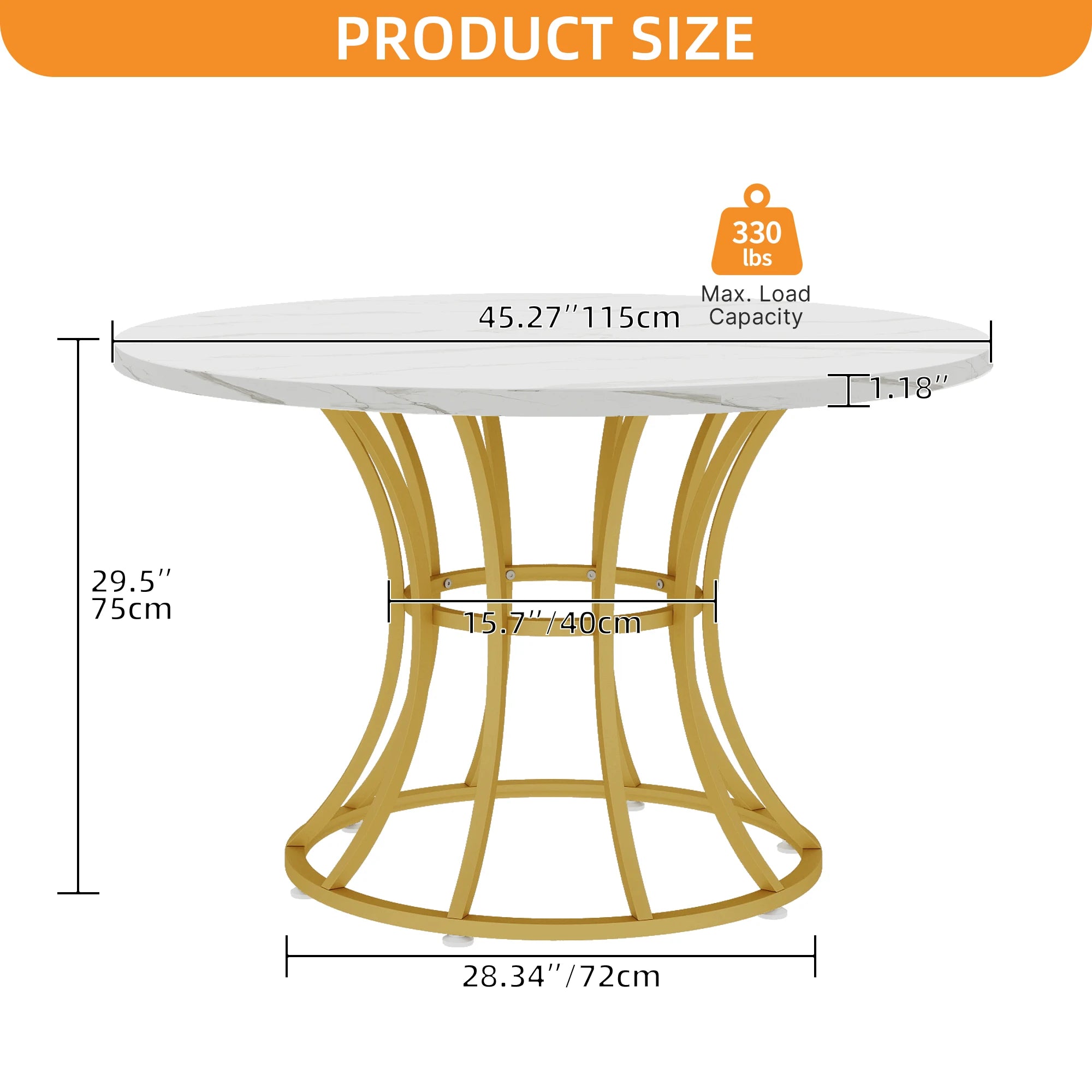 Dining Table Round Marble Pedestal Dinner IN USA.