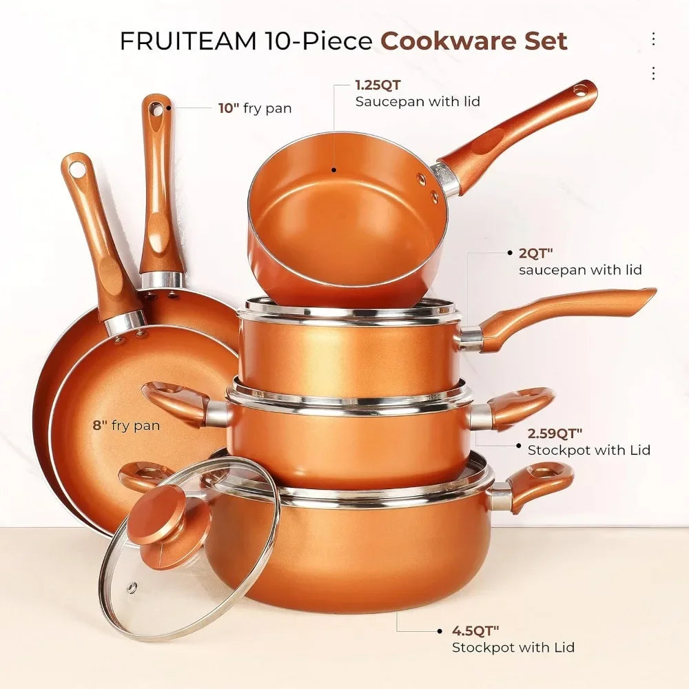 Cookware Ceramic Nonstick Soup Pot/Milk Pot/Frying Pans Set in USA.