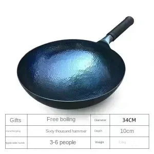 Iron Wok Pan Traditional Hammered Iron Woks Frying in USA.