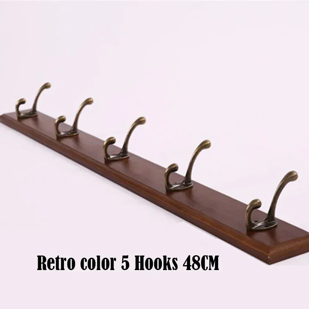 Bathroom Towel Rack Clothes Hanger Walnut Wall Hook