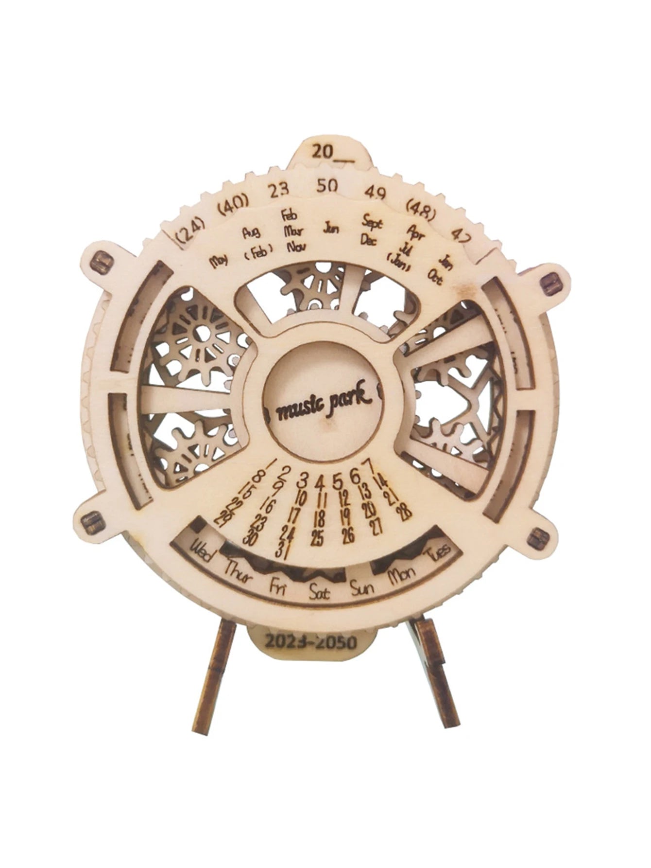 Wooden Puzzle Perpetual Calendar Mechanical Gears Toy in USA