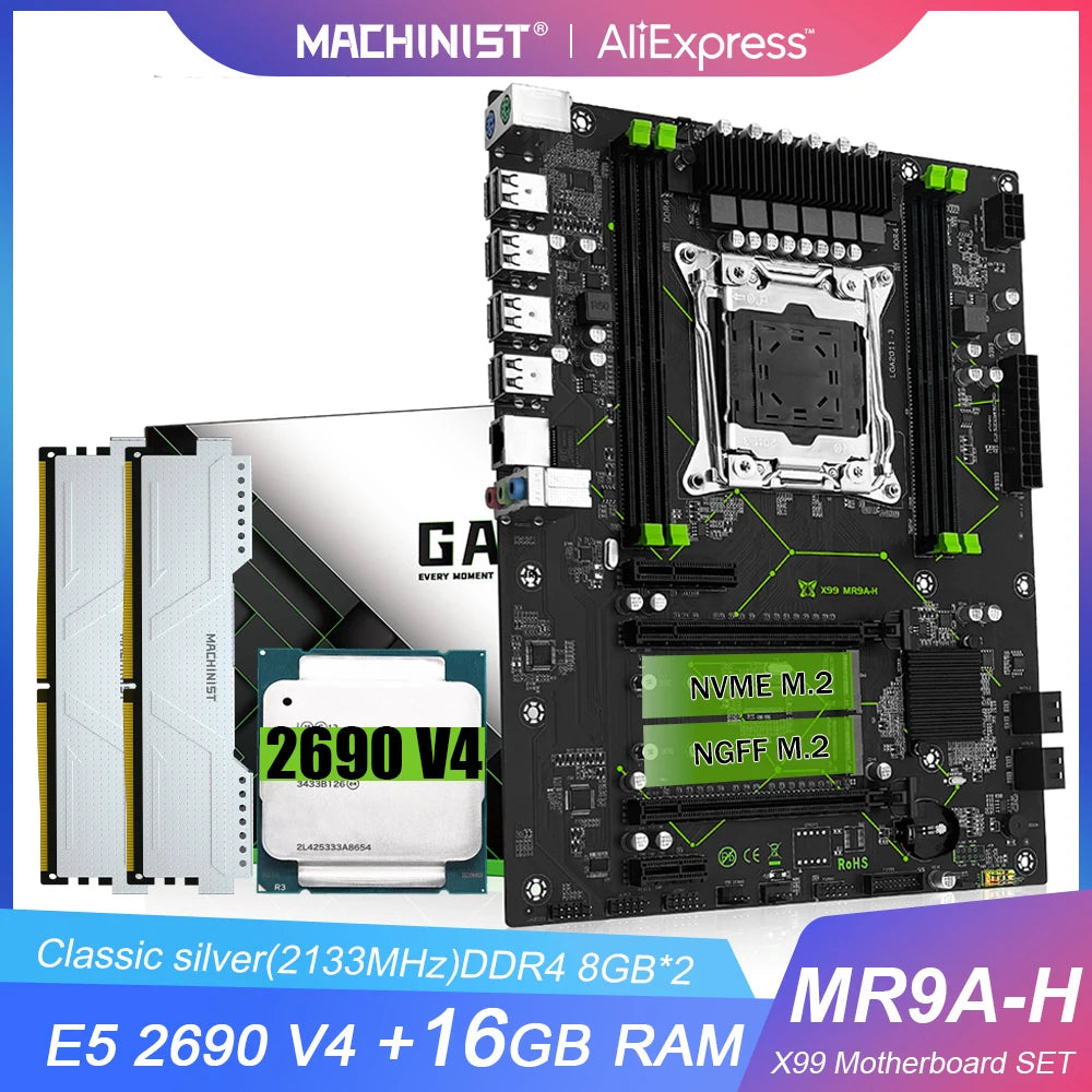 MACHINIST X99 Motherboard Set Kit With LGA 2011-3 Xeon E5 2690 V4 CPU 