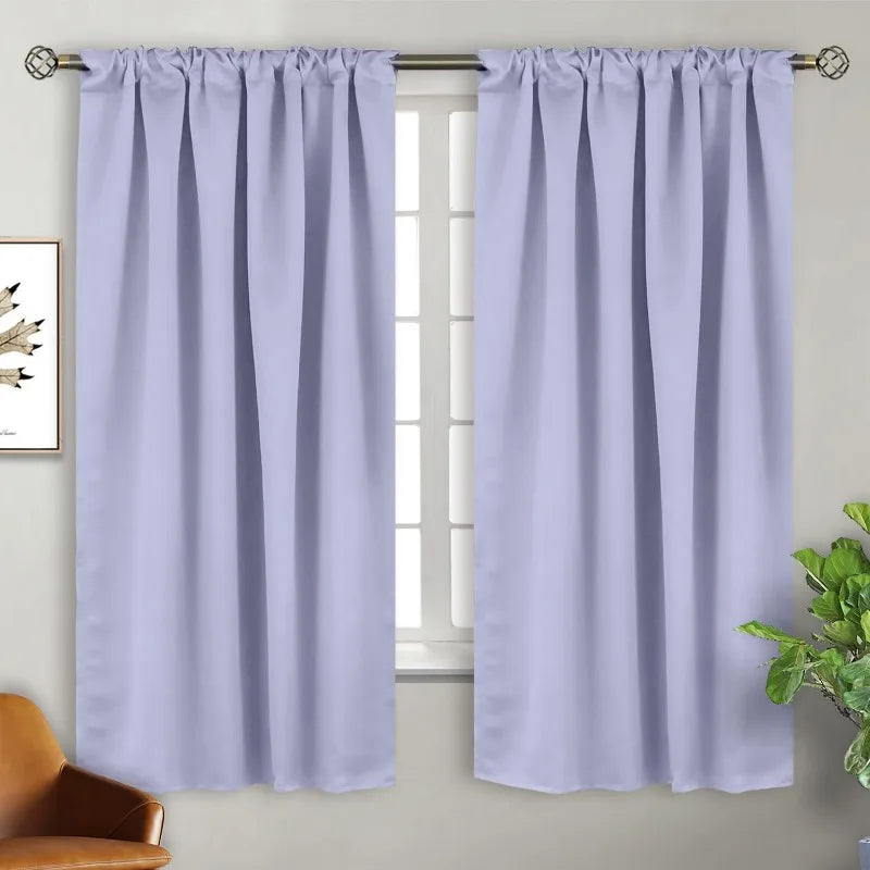 Navy Blue Elegant Blackout Curtains Rod Pocket in USA