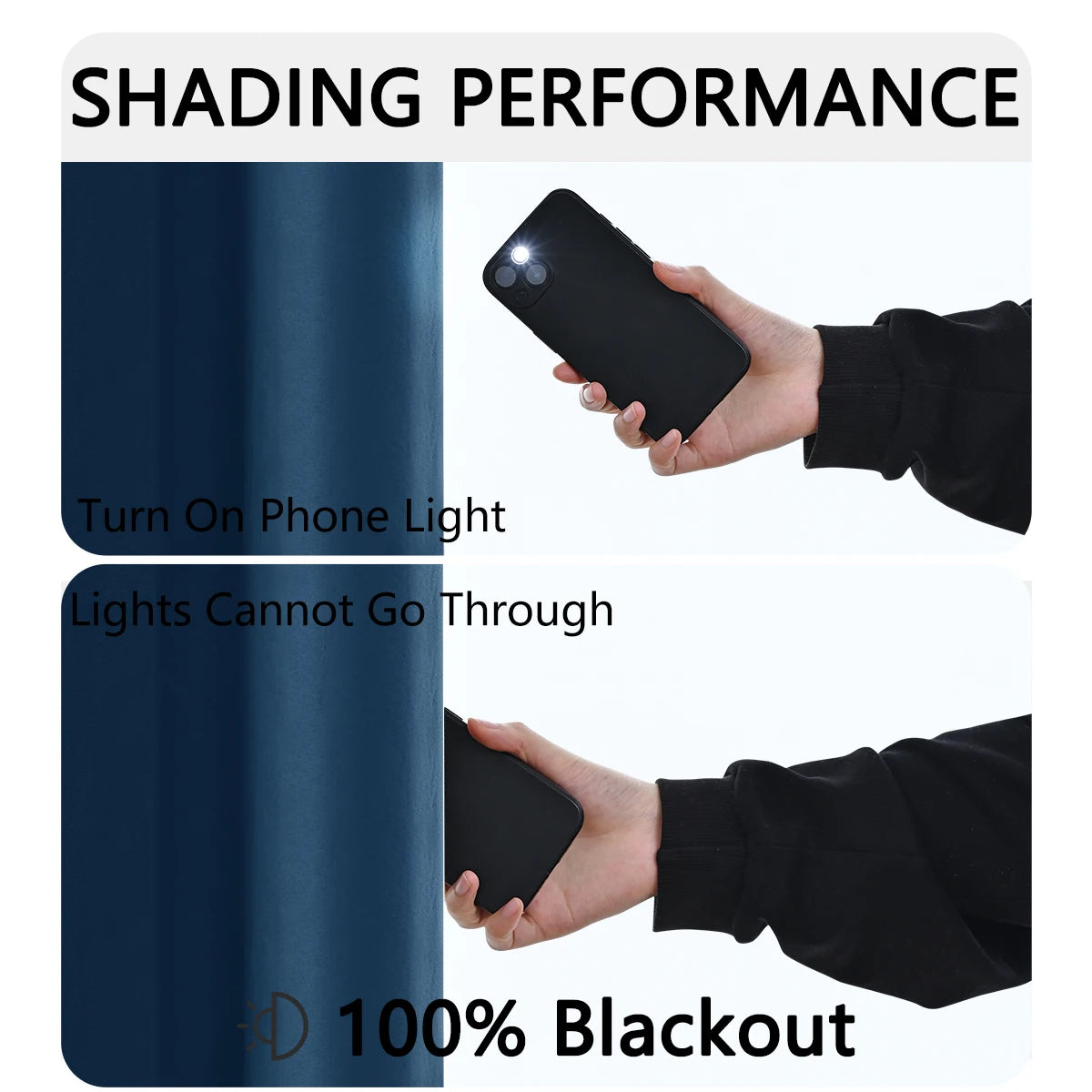 Solid color full shading sun protection Blackout curtains in USA