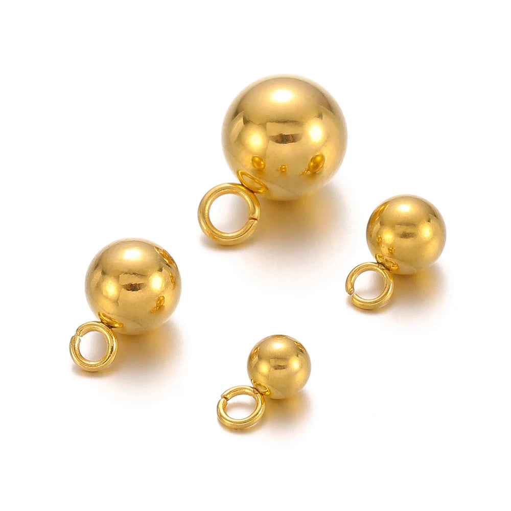 Stainless Steel Solid Ball Beads Charms Pendants for Necklaces in USA.