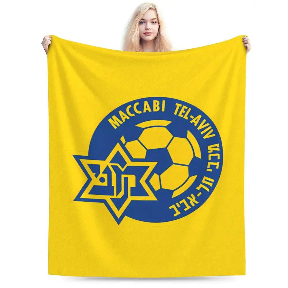 Maccabi Aviv Flannel Throw Blanket Warm Bed Blanket in USA.