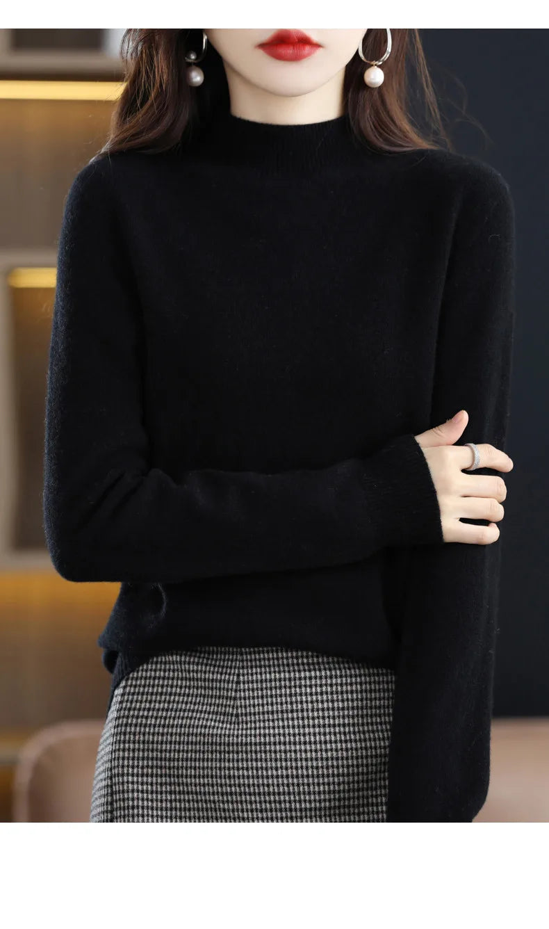 Pure Wool Half-neck Pullover In Autumn And Winter New Cashmere in USA