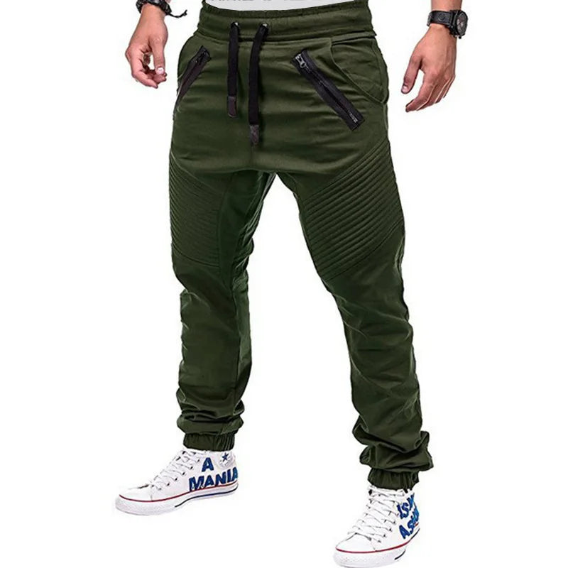 Men Pocket Long Pencil Pants Summer Low Elastic Waist in USA