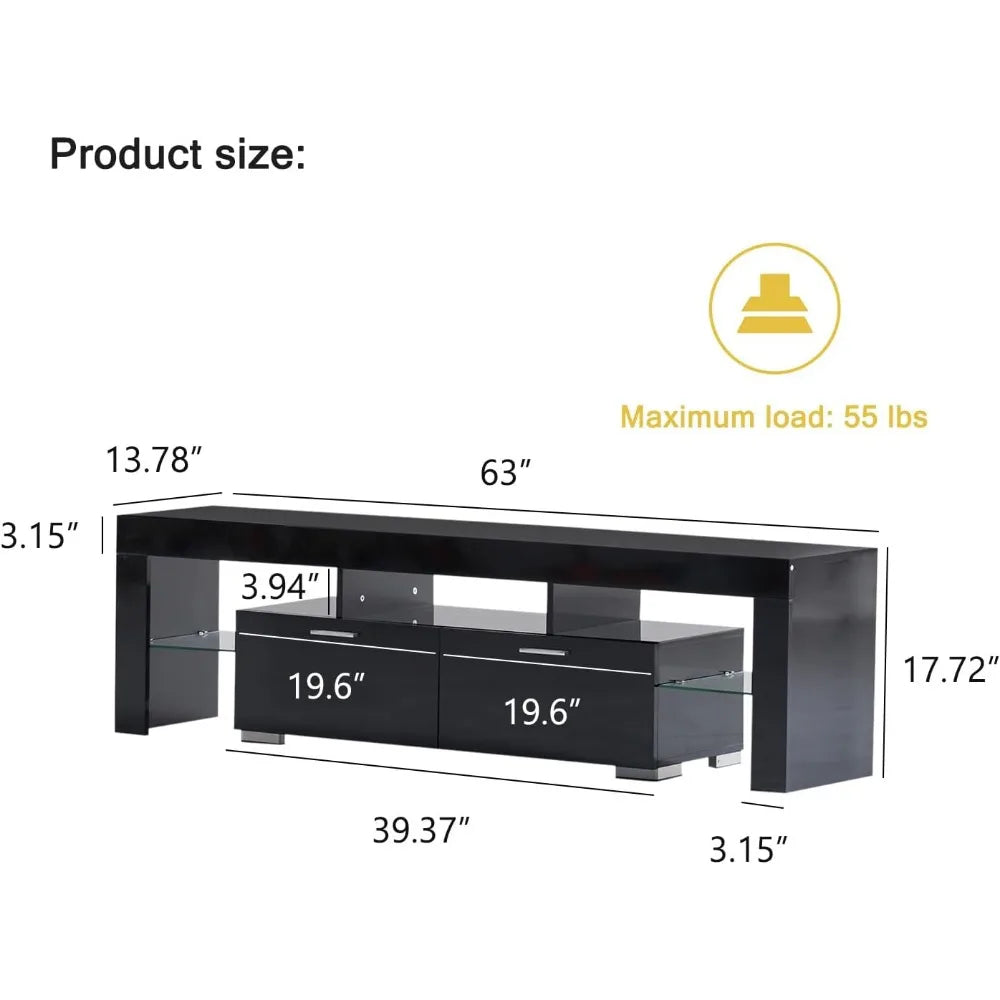 LED TV Stand High Gloss TV Entertainment Center in USA.