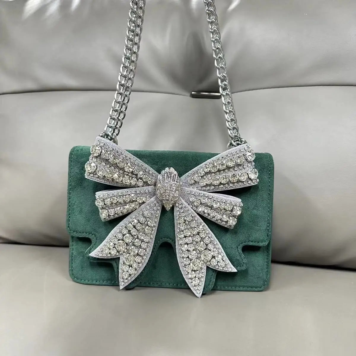 KURT GEIGER LONDON Diamond Studded Bow Bag Fashion in USA