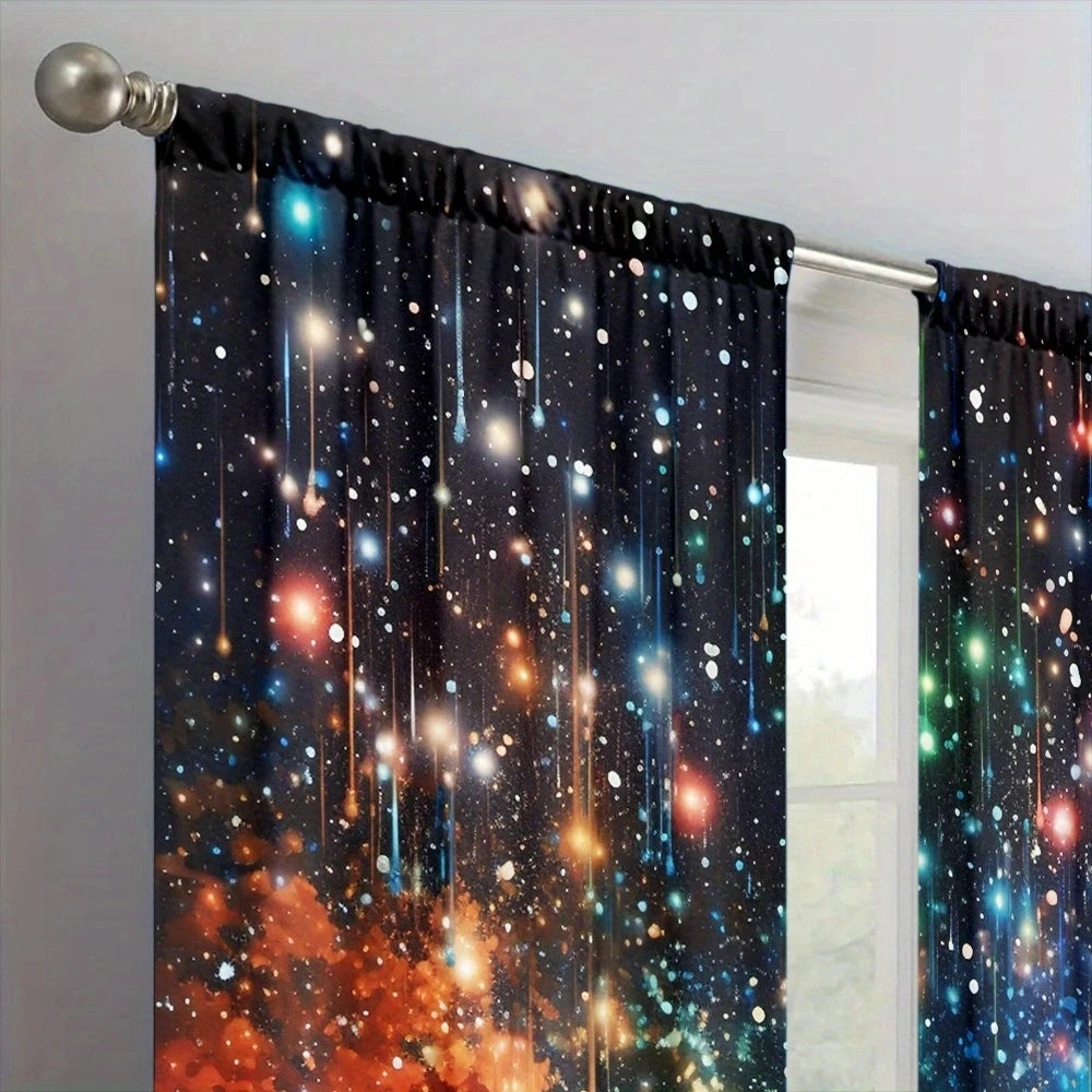 Colorful Galaxy Curtain for Home Decor - Rod Pocket Window in USA