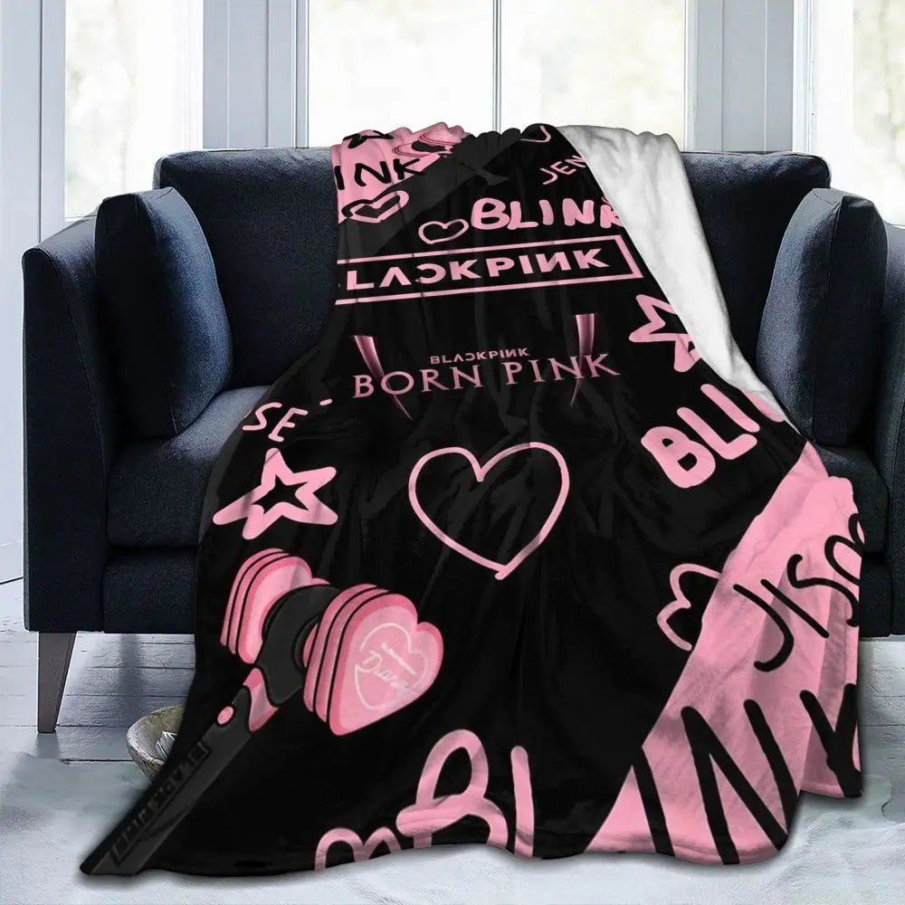 Music Idol Black-Pinks Girl Blankets Flannel All Season in USA