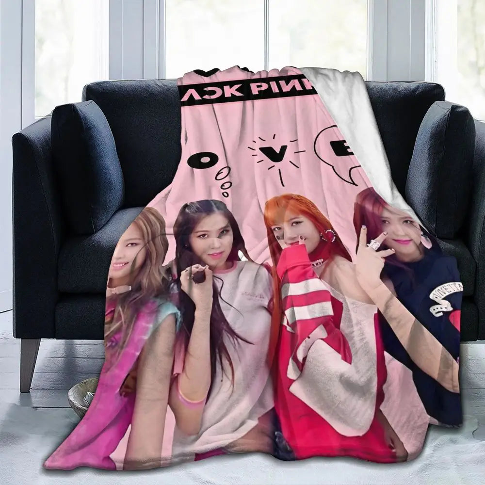 Music Idol Black-Pinks Girl Blankets Flannel All Season in USA