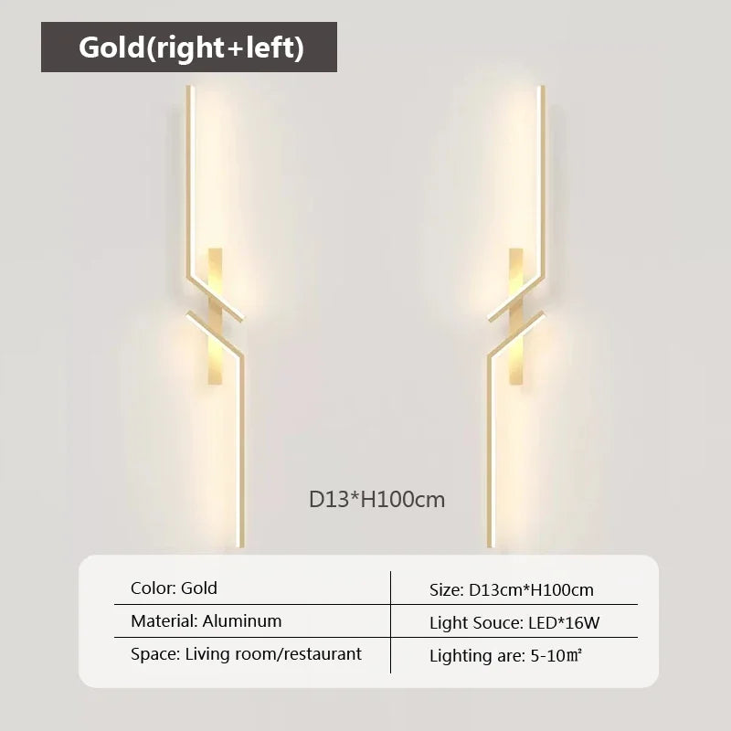 LED Wall Lamp Modern Minimalist Strip Wall Decor Lights Lighting IN USA.