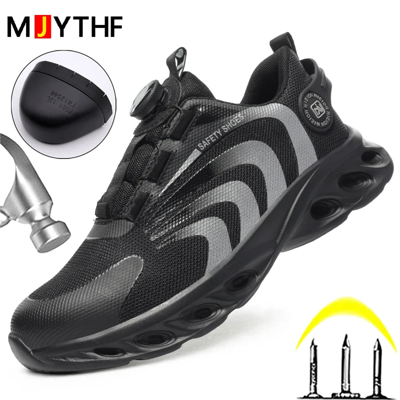 Rotary Buckle Work Sneakers Protective Shoes Lightweight Safety Shoes in USA