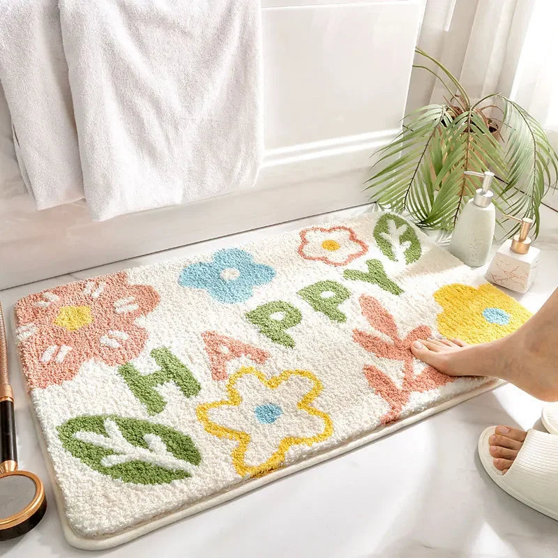 Bathroom Rug Soft Pink Cute Bath Mat Absorbent Microfiber in USA.