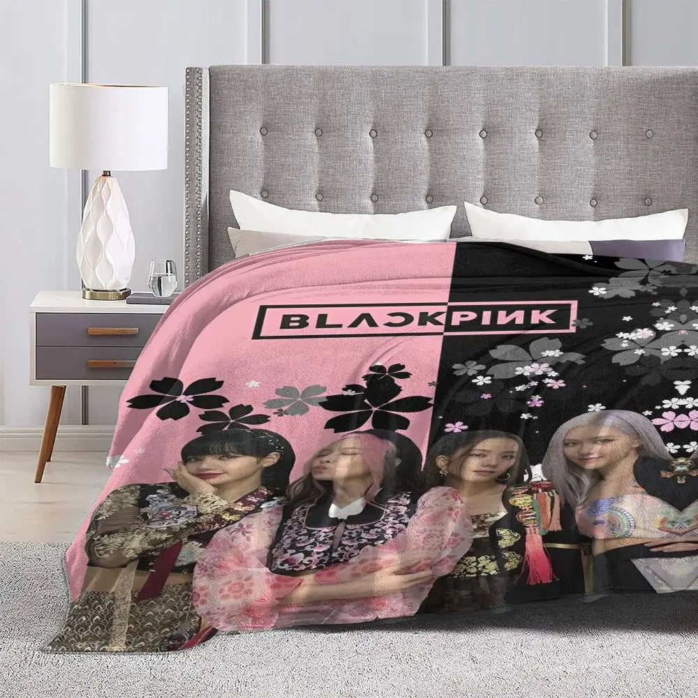 Music Idol Black-Pinks Girl Blankets Flannel All Season in USA