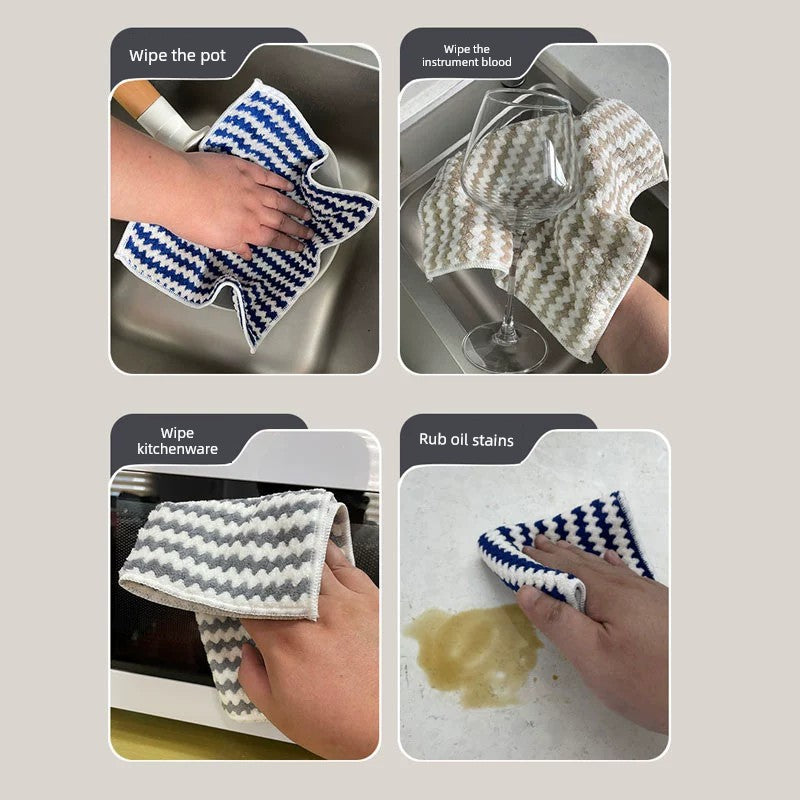 Rag Absorbent Coral Fleece Hand Cleaning 6 Kitchen in USA.